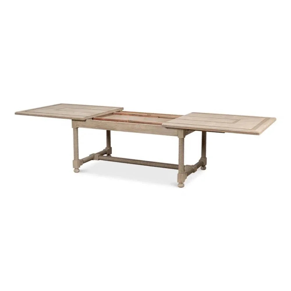 Jurow Extendable Dining Table Barn Grey Seats 10-Dining Tables-Sarreid-LOOMLAN