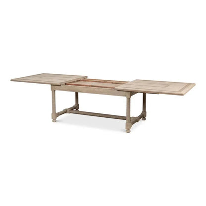 Jurow Extendable Dining Table Barn Grey Seats 10-Dining Tables-Sarreid-LOOMLAN