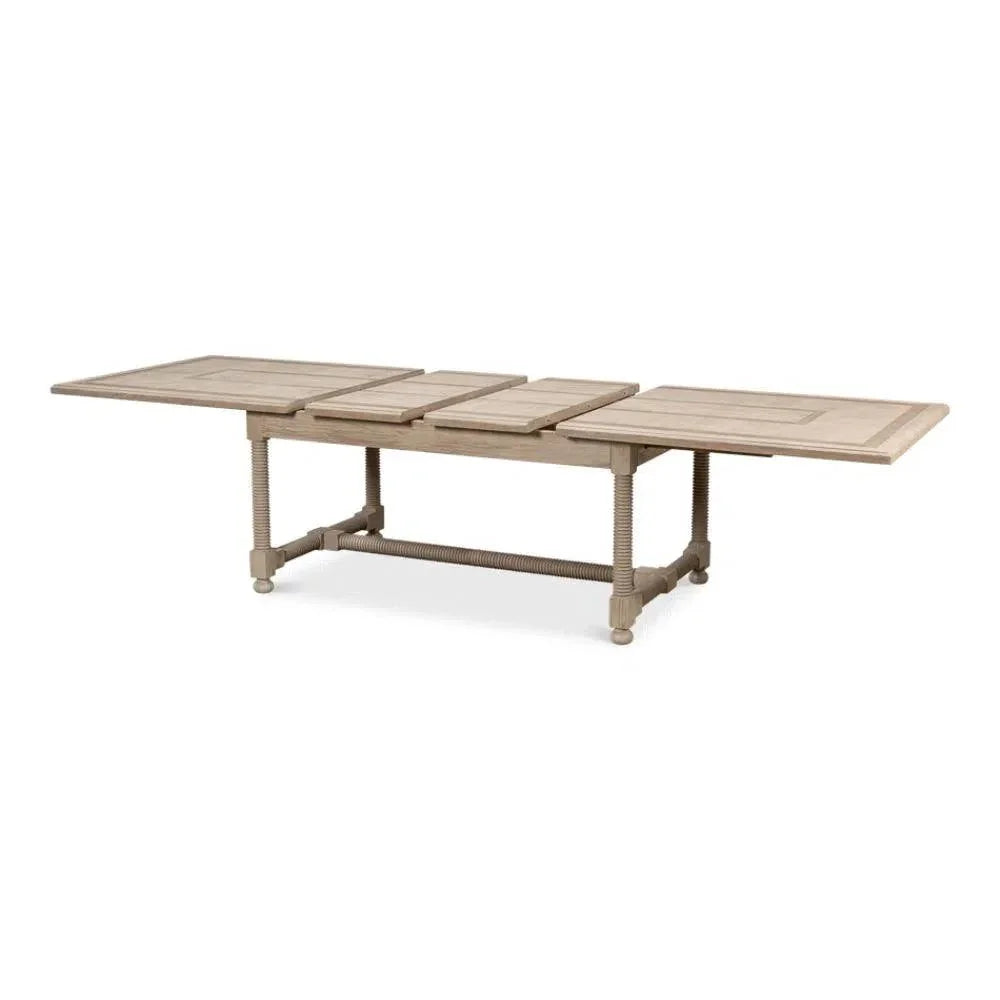 Jurow Extendable Dining Table Barn Grey Seats 10-Dining Tables-Sarreid-LOOMLAN