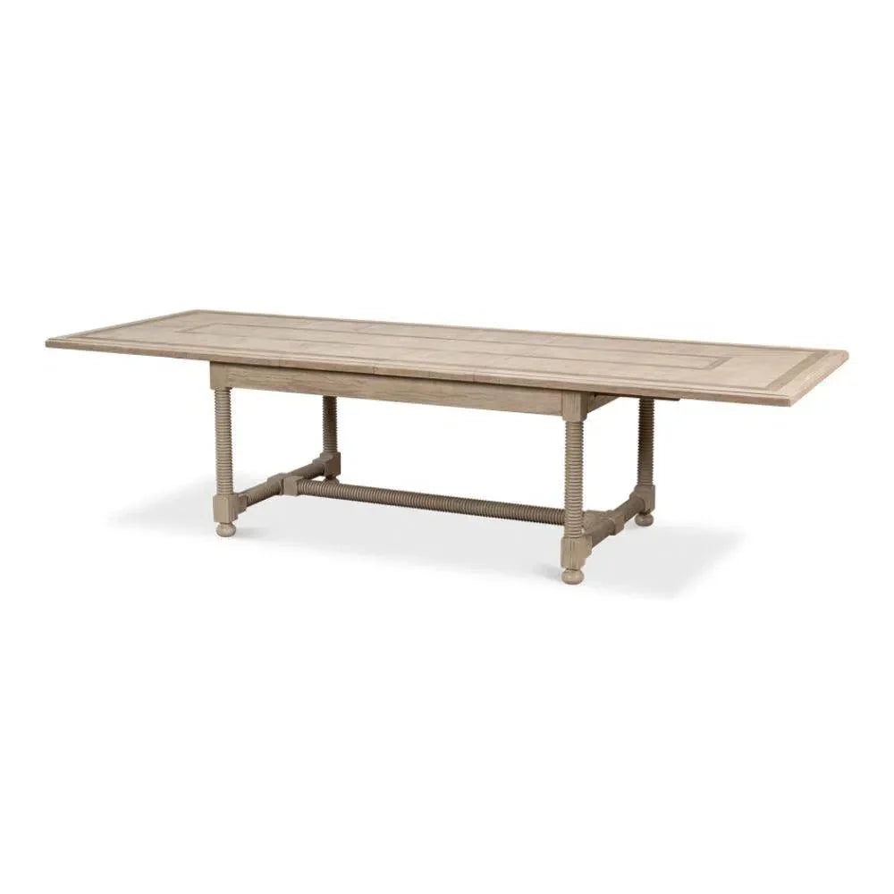 Jurow Extendable Dining Table Barn Grey Seats 10-Dining Tables-Sarreid-LOOMLAN