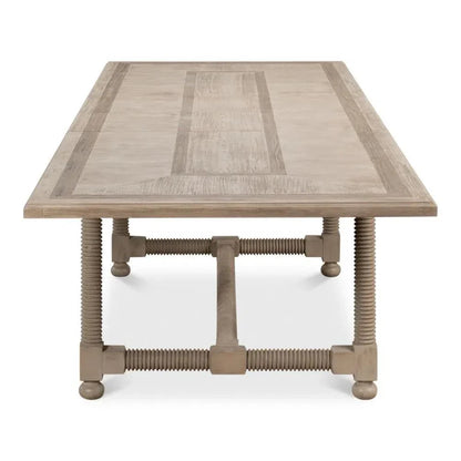 Jurow Extendable Dining Table Barn Grey Seats 10-Dining Tables-Sarreid-LOOMLAN