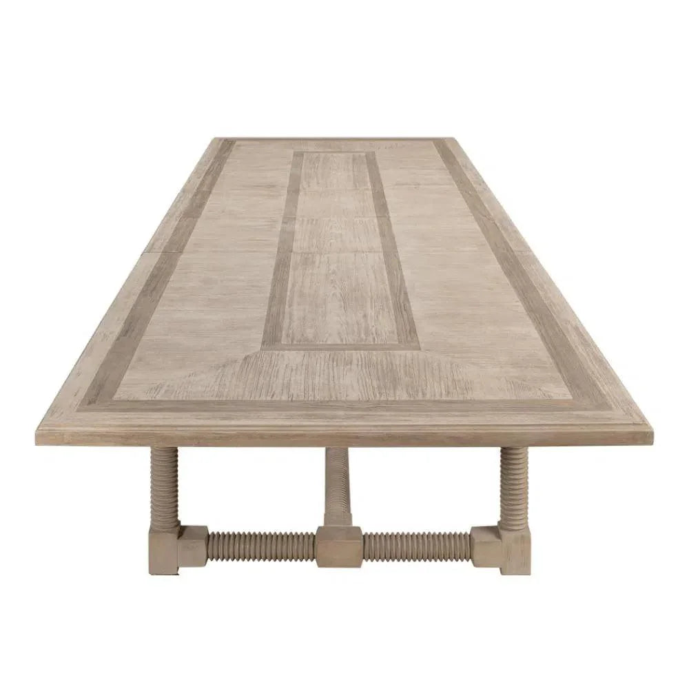 Jurow Extendable Dining Table Barn Grey Seats 10-Dining Tables-Sarreid-LOOMLAN