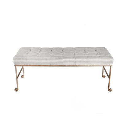 Justin White Fabric Bedroom Bench - LOOMLAN - Peninsula Home - Bedroom Benches