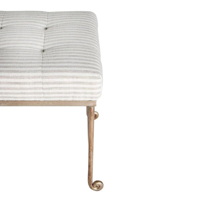 Justin White Fabric Bedroom Bench - LOOMLAN - Peninsula Home - Bedroom Benches