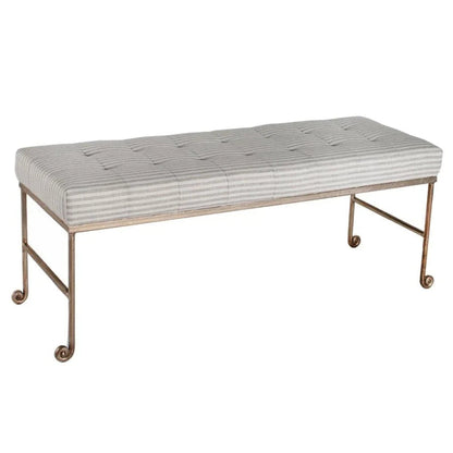 Justin White Fabric Bedroom Bench - LOOMLAN - Peninsula Home - Bedroom Benches