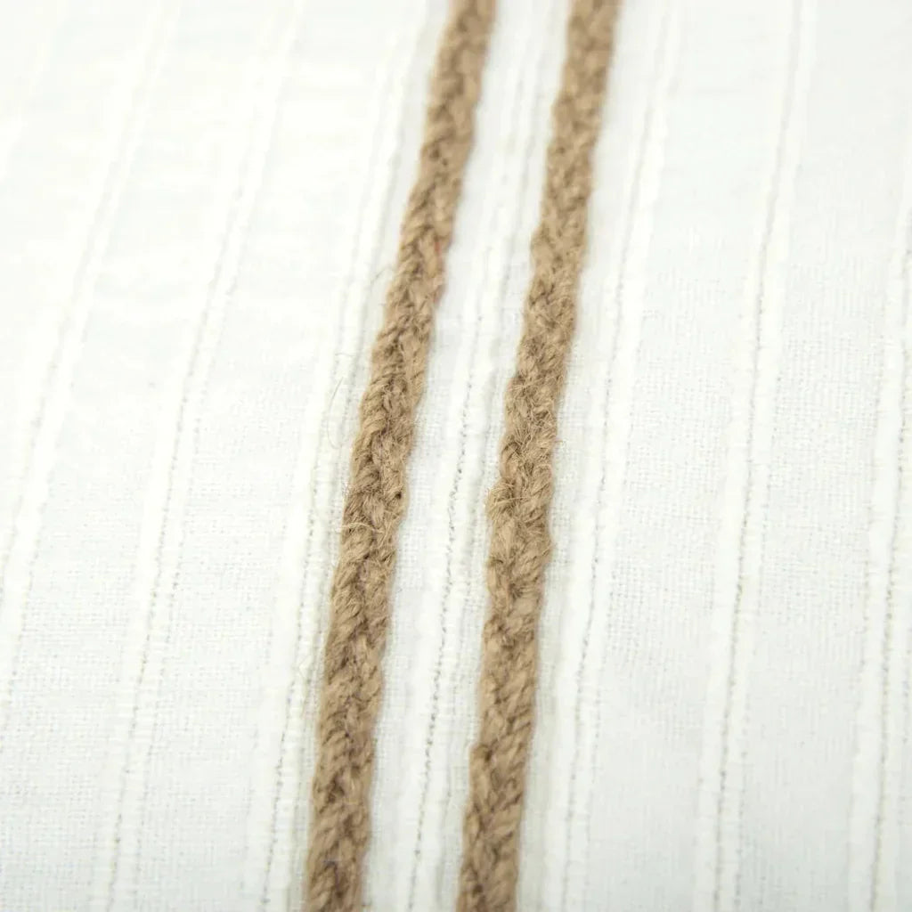 Jute White Throw Pillow With Down Insert - LOOMLAN - LOOMLAN - Throw Pillows