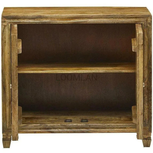 Reclaimed Wood Silver Doors Accent Cabinet - LOOMLAN - LOOMLAN - Accent Cabinets