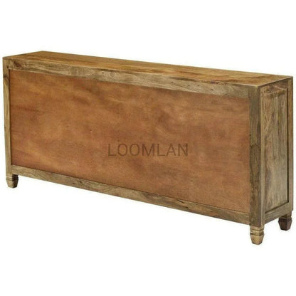 Rustic Buffet Silver Metal Doors Accents - LOOMLAN - LOOMLAN - Sideboards