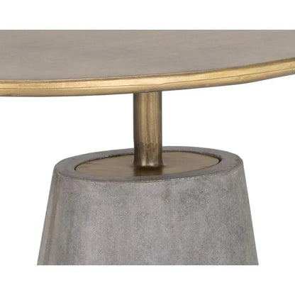Kadin Concrete Based Steel Oval Side Table - LOOMLAN - SUNPAN - Outdoor Side Tables