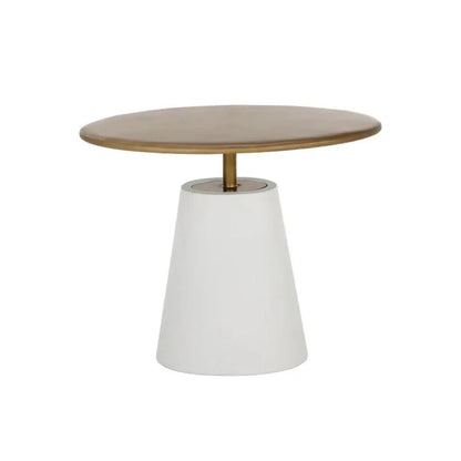 Kadin Concrete Based Steel Oval Side Table - LOOMLAN - SUNPAN - Outdoor Side Tables