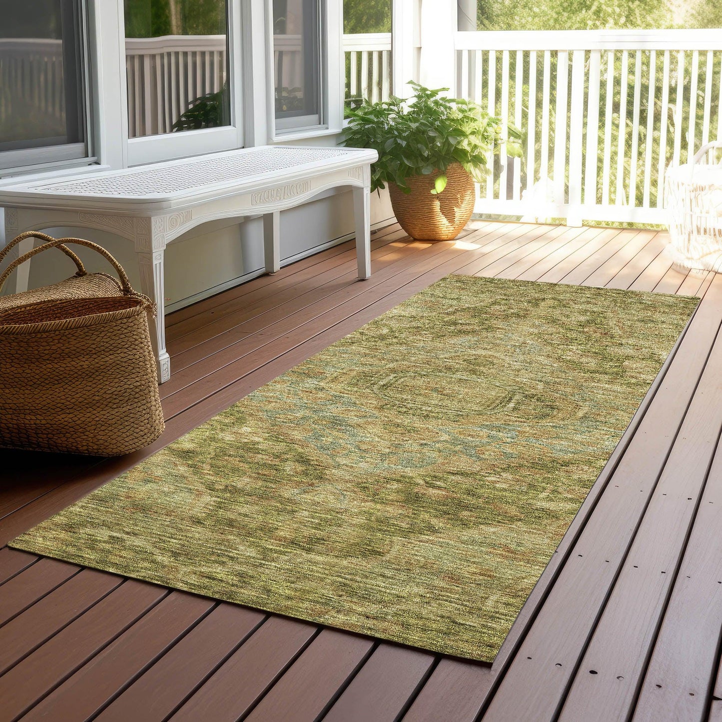 Kaelanor Aloe Washable Indoor-Outdoor Rug
