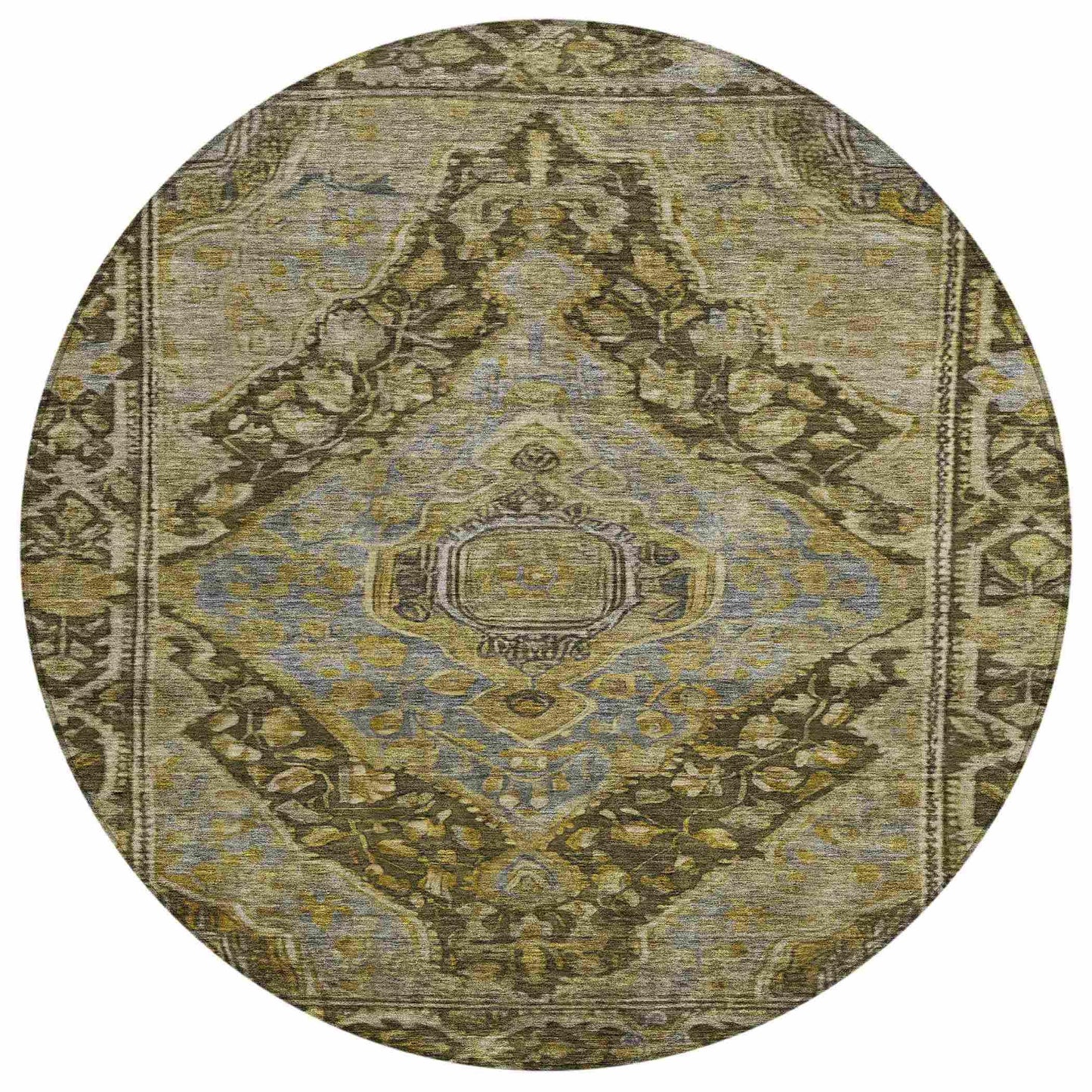 Kaelanor Brown Washable Indoor-Outdoor Rug