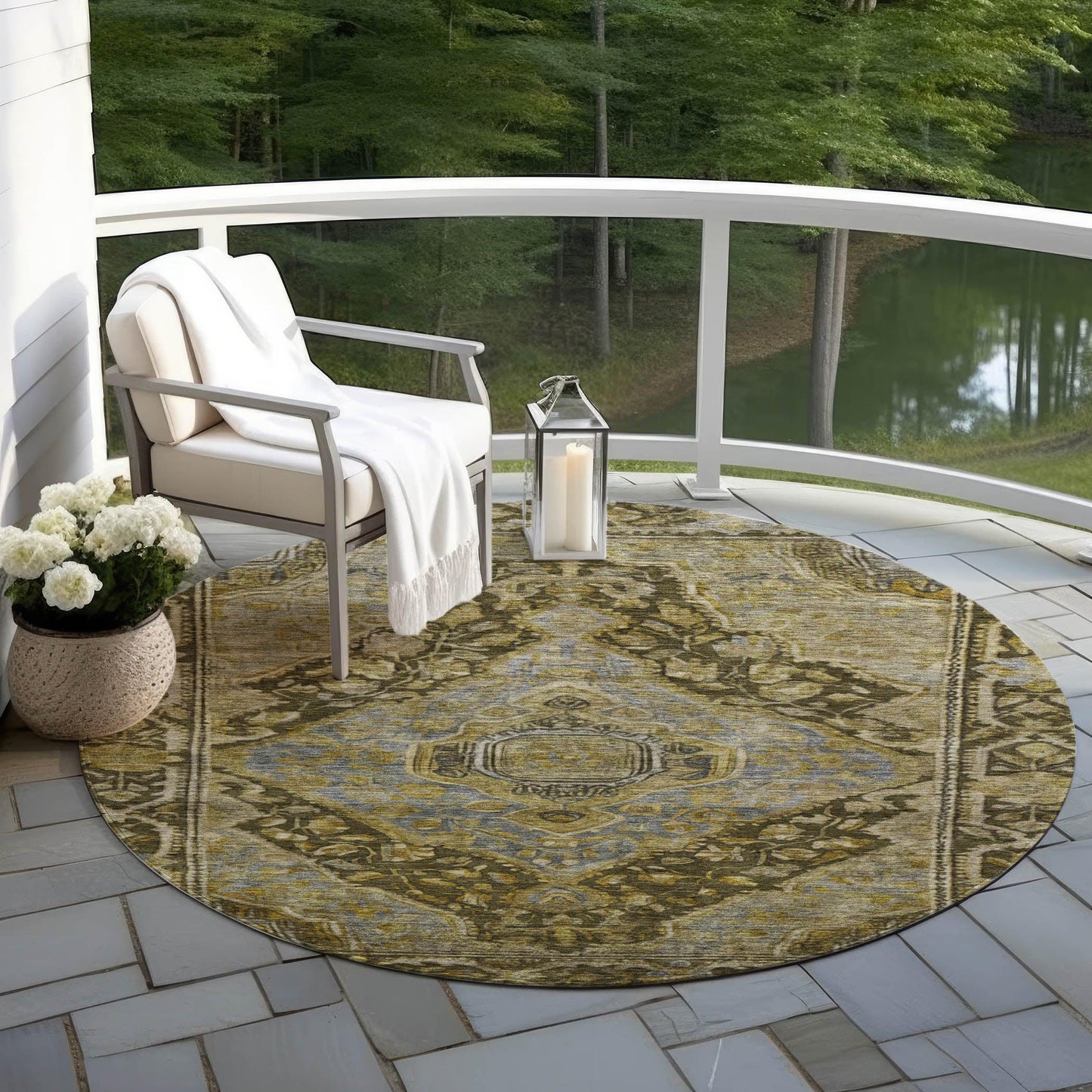 Kaelanor Brown Washable Indoor-Outdoor Rug