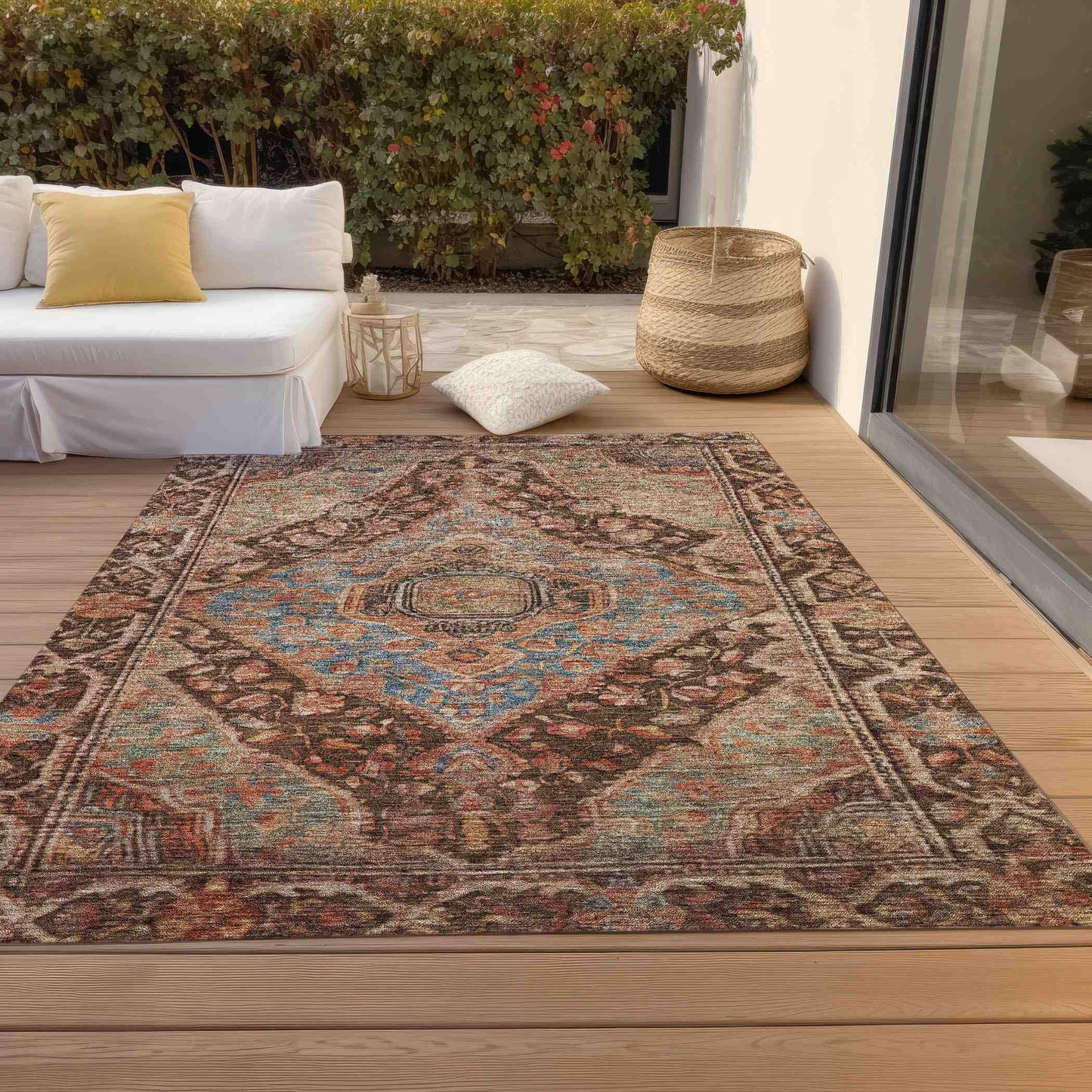 Kaelanor Chocolate Washable Indoor-Outdoor Rug