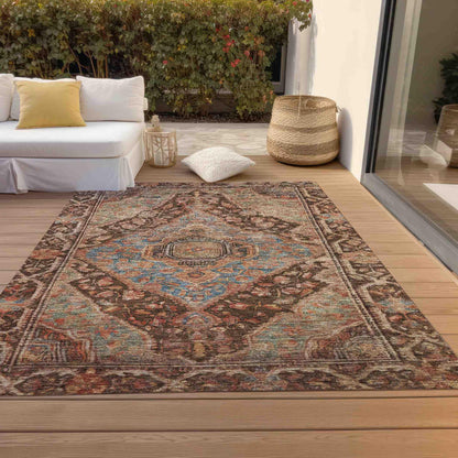 Kaelanor Chocolate Washable Indoor-Outdoor Rug