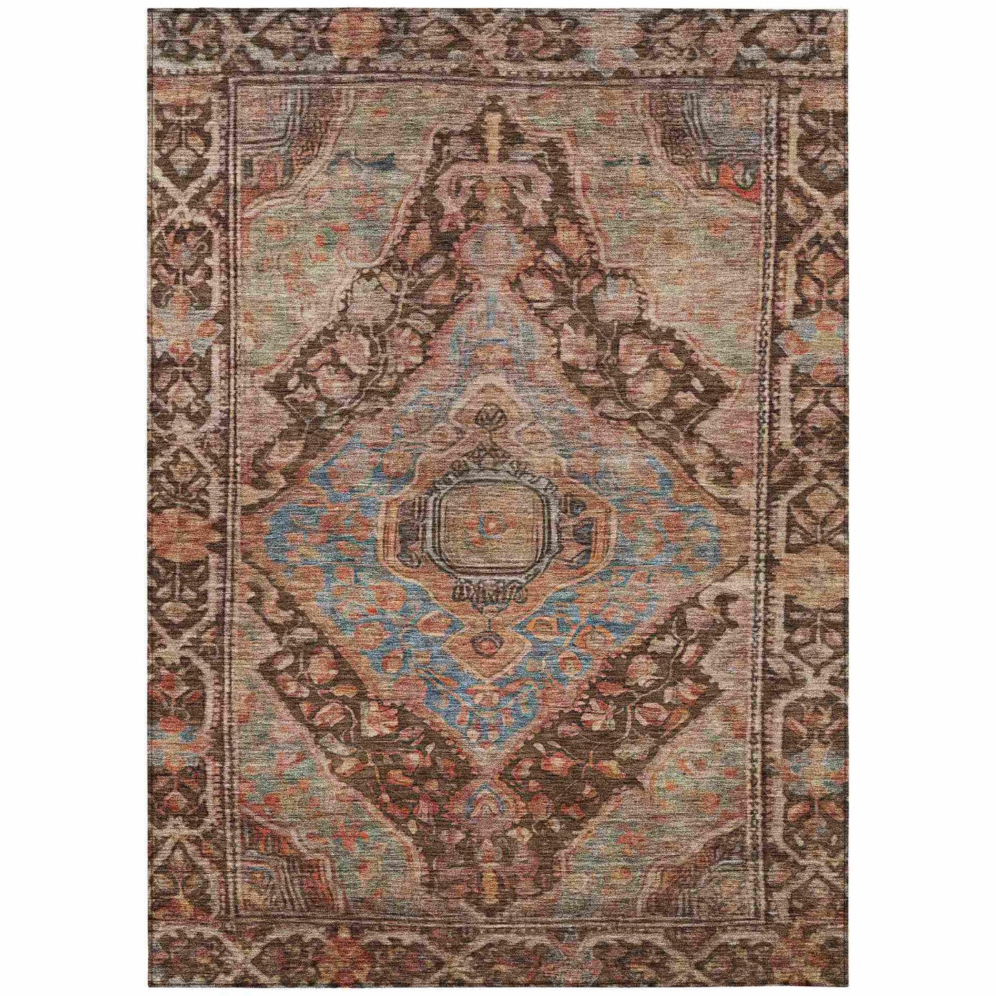 Kaelanor Chocolate Washable Indoor-Outdoor Rug