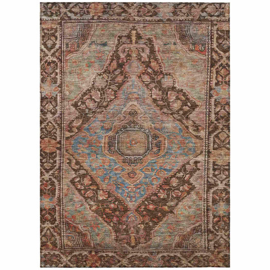 Kaelanor Chocolate Washable Indoor-Outdoor Rug