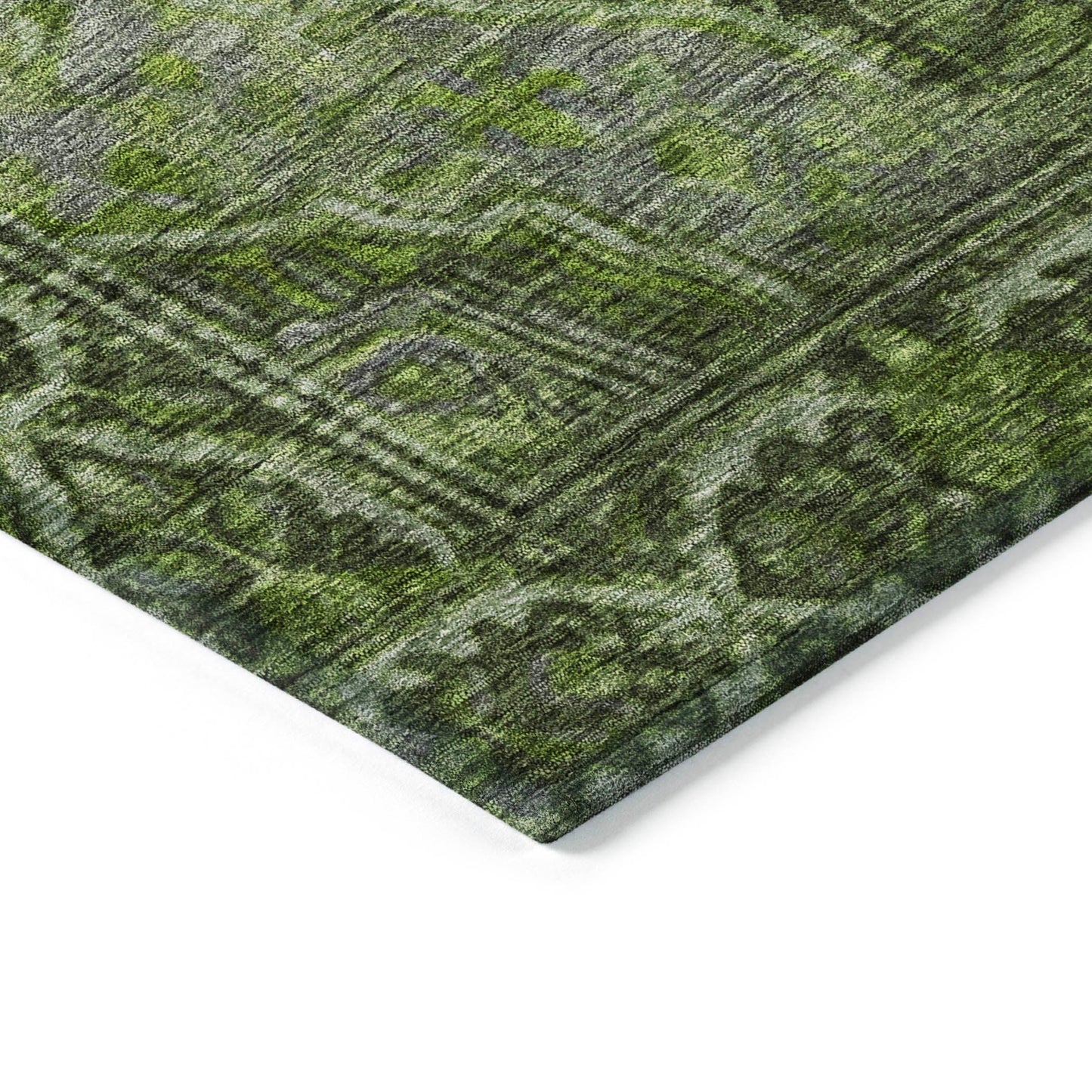 Kaelanor Green Washable Indoor-Outdoor Rug