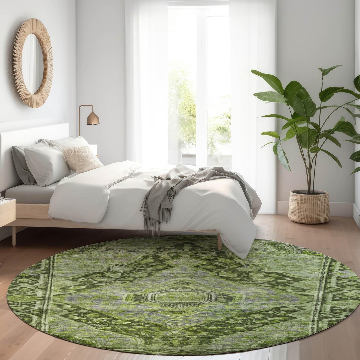 Kaelanor Green Washable Indoor-Outdoor Rug
