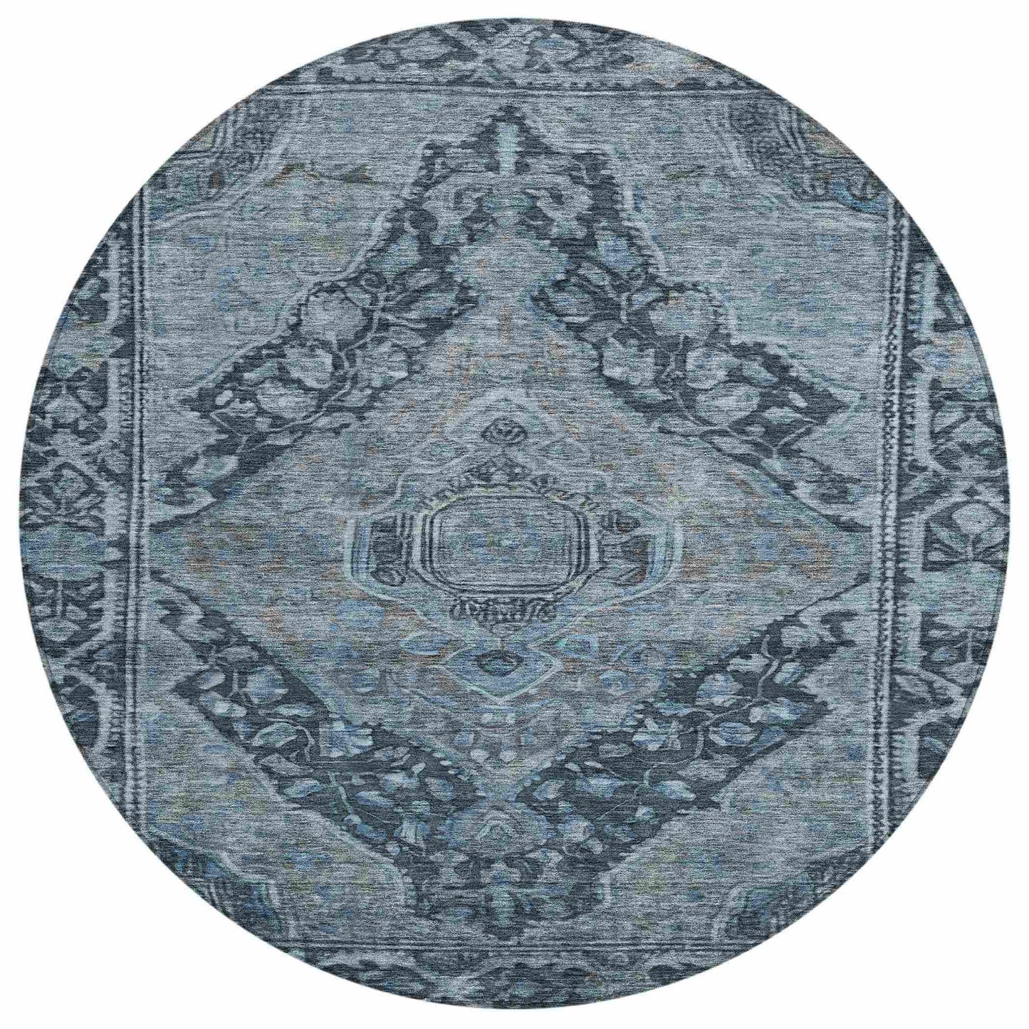 Kaelanor Navy Washable Indoor-Outdoor Rug