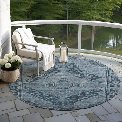 Kaelanor Navy Washable Indoor-Outdoor Rug