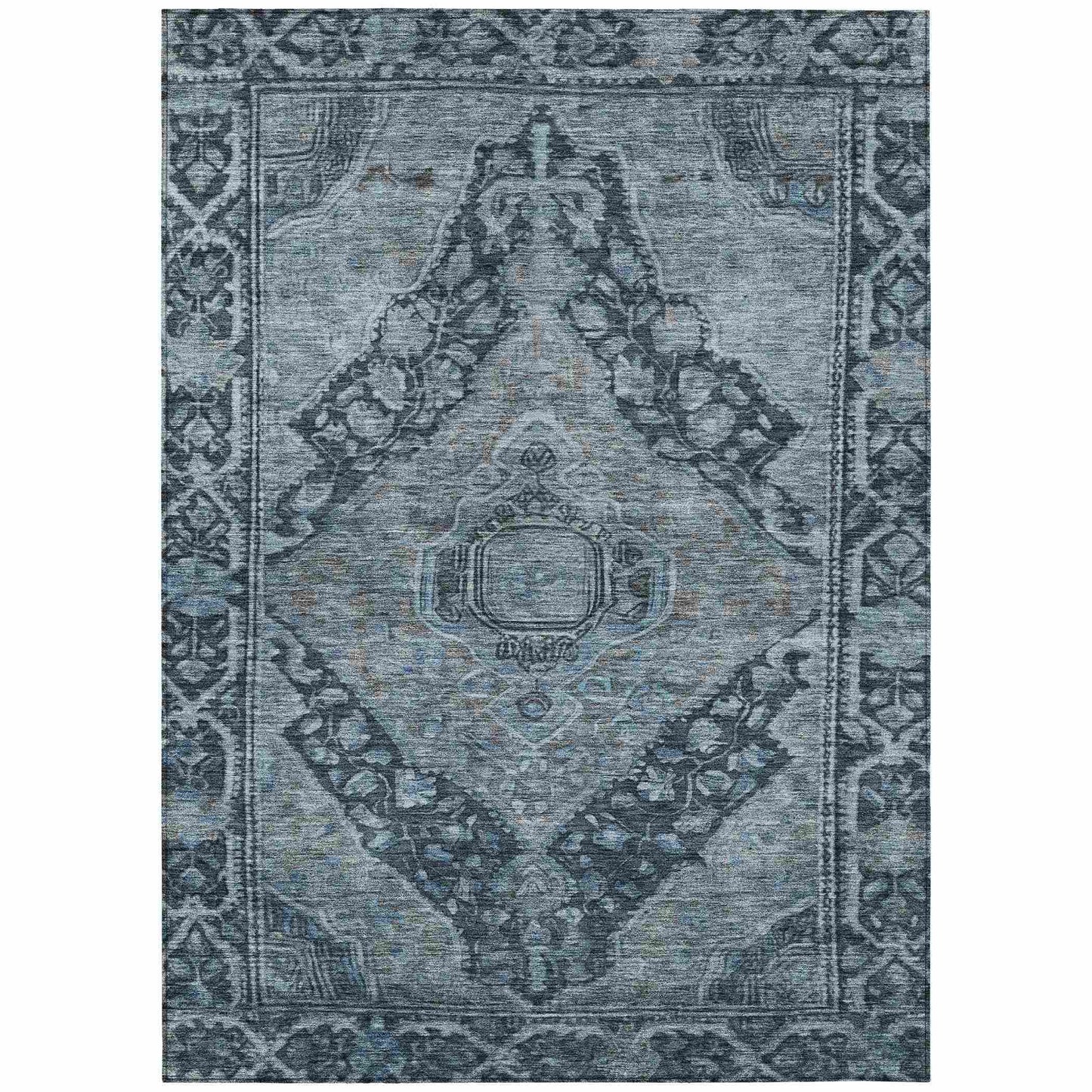 Kaelanor Navy Washable Indoor-Outdoor Rug