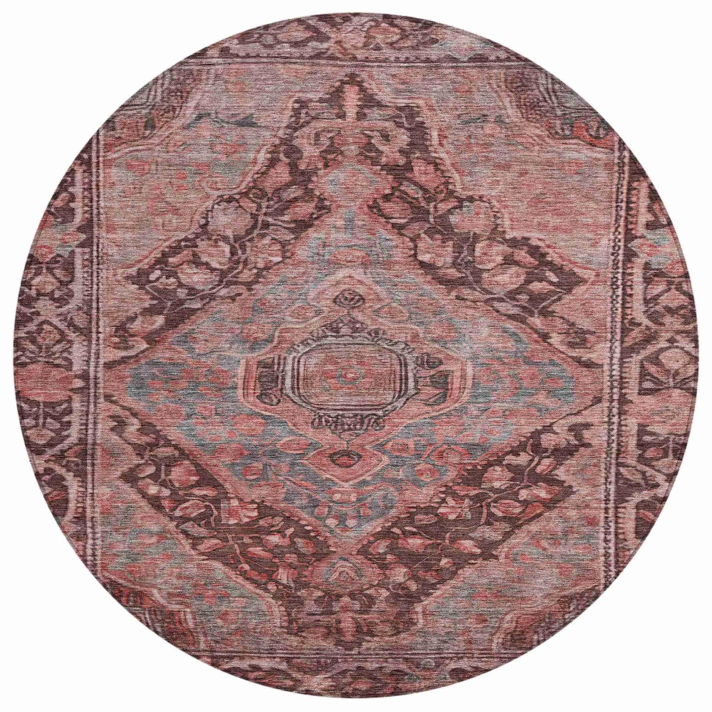 Kaelanor Orange Washable Indoor-Outdoor Rug