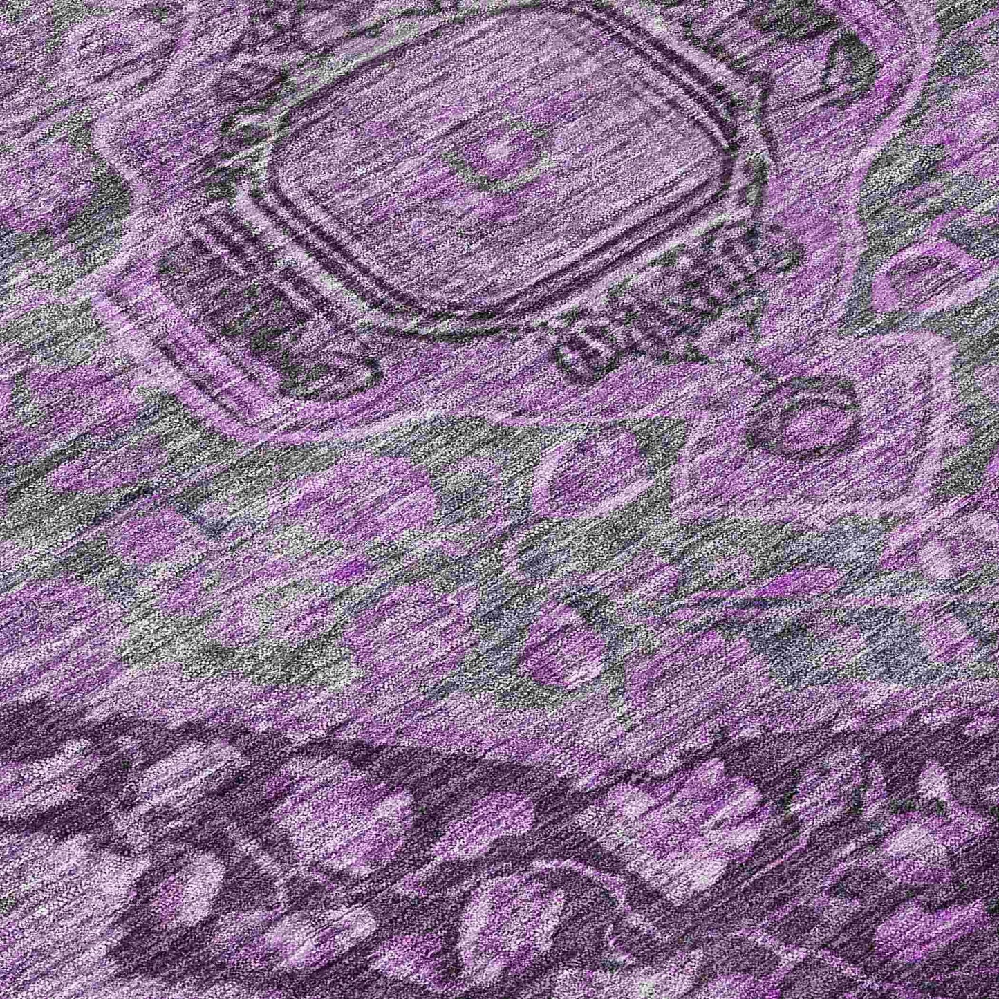 Kaelanor Purple Washable Indoor-Outdoor Rug