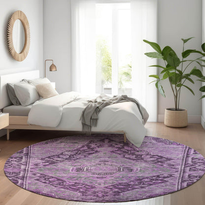 Kaelanor Purple Washable Indoor-Outdoor Rug