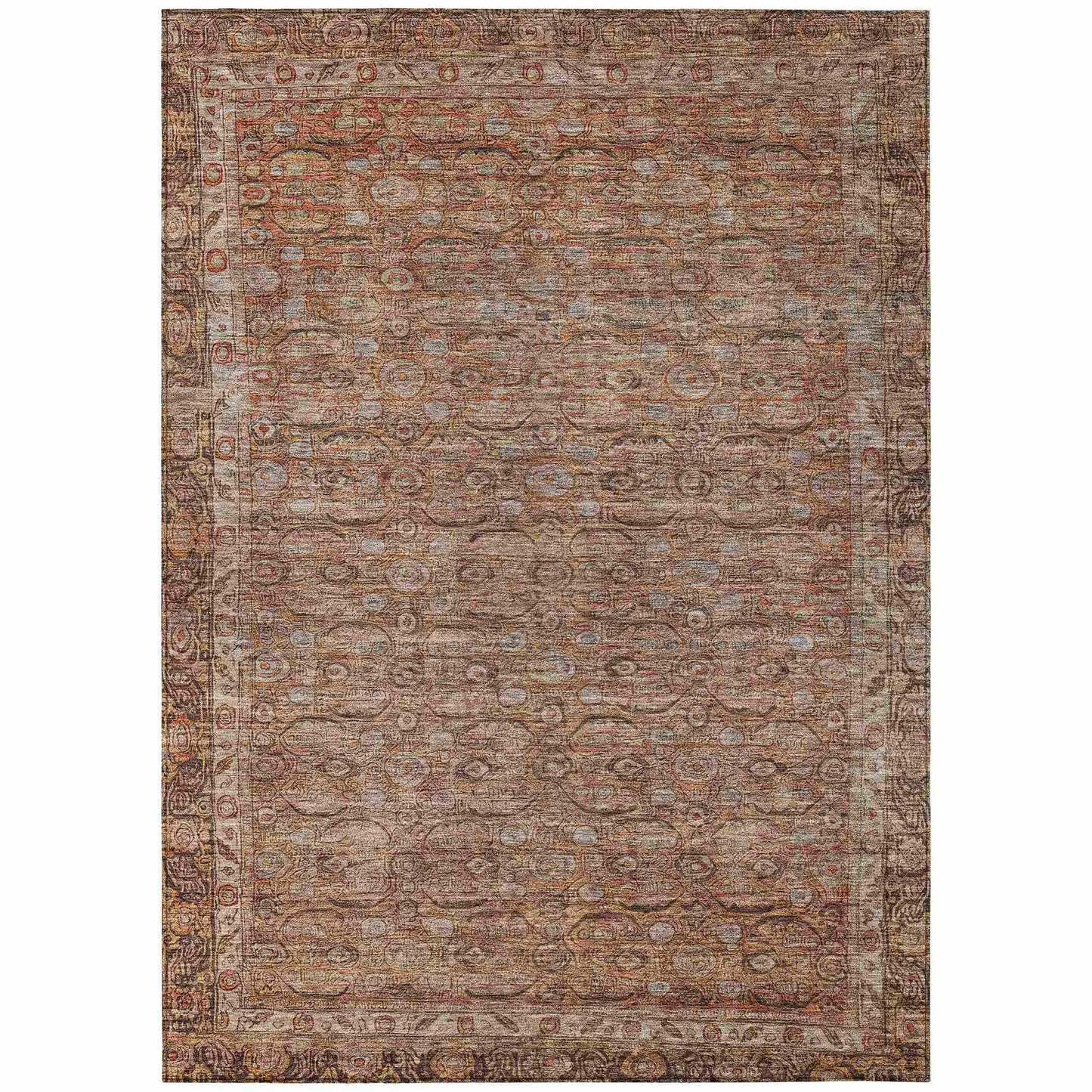 Kaelara Copper Washable Indoor-Outdoor Rug