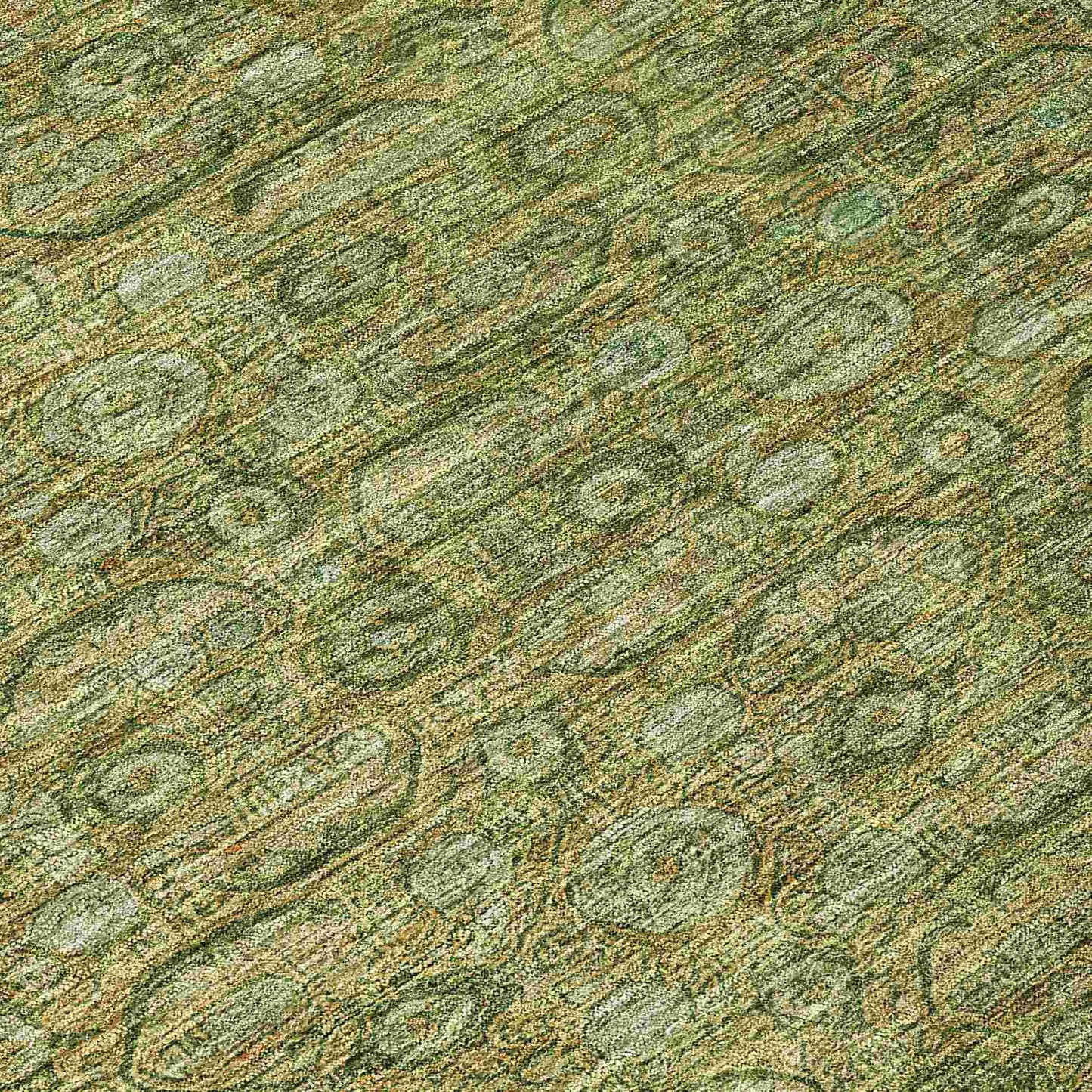 Kaelara Green Washable Indoor-Outdoor Rug