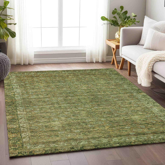 Kaelara Green Washable Indoor-Outdoor Rug