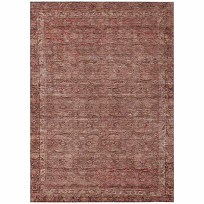 Kaelara Orange Washable Indoor-Outdoor Rug