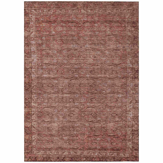 Kaelara Orange Washable Indoor-Outdoor Rug