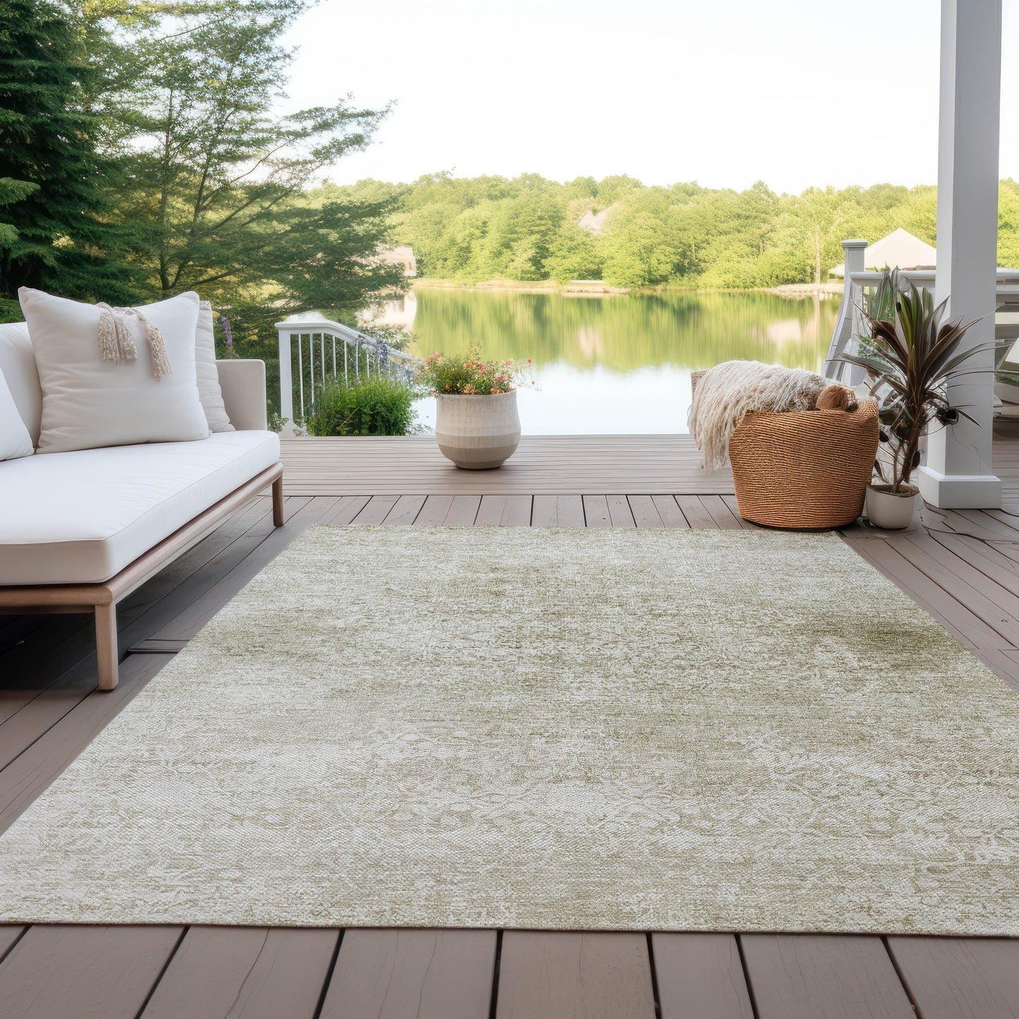 Kaelas Brown Washable Indoor-Outdoor Rug