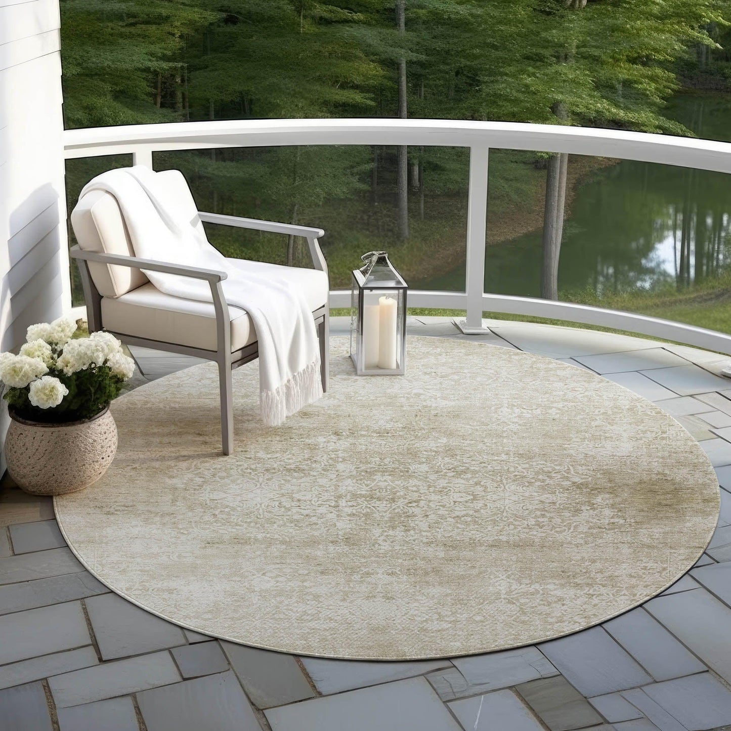 Kaelas Brown Washable Indoor-Outdoor Rug
