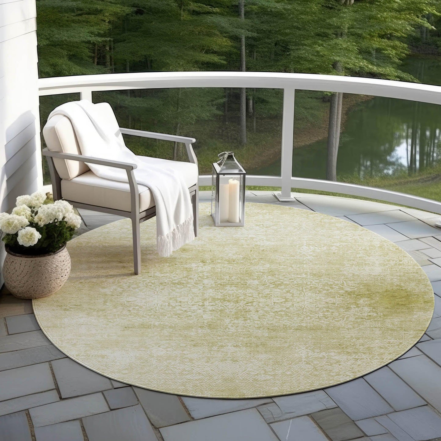 Kaelas Gold Washable Indoor-Outdoor Rug