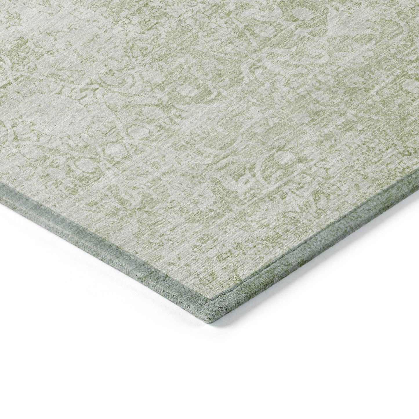 Kaelas Green Washable Indoor-Outdoor Rug