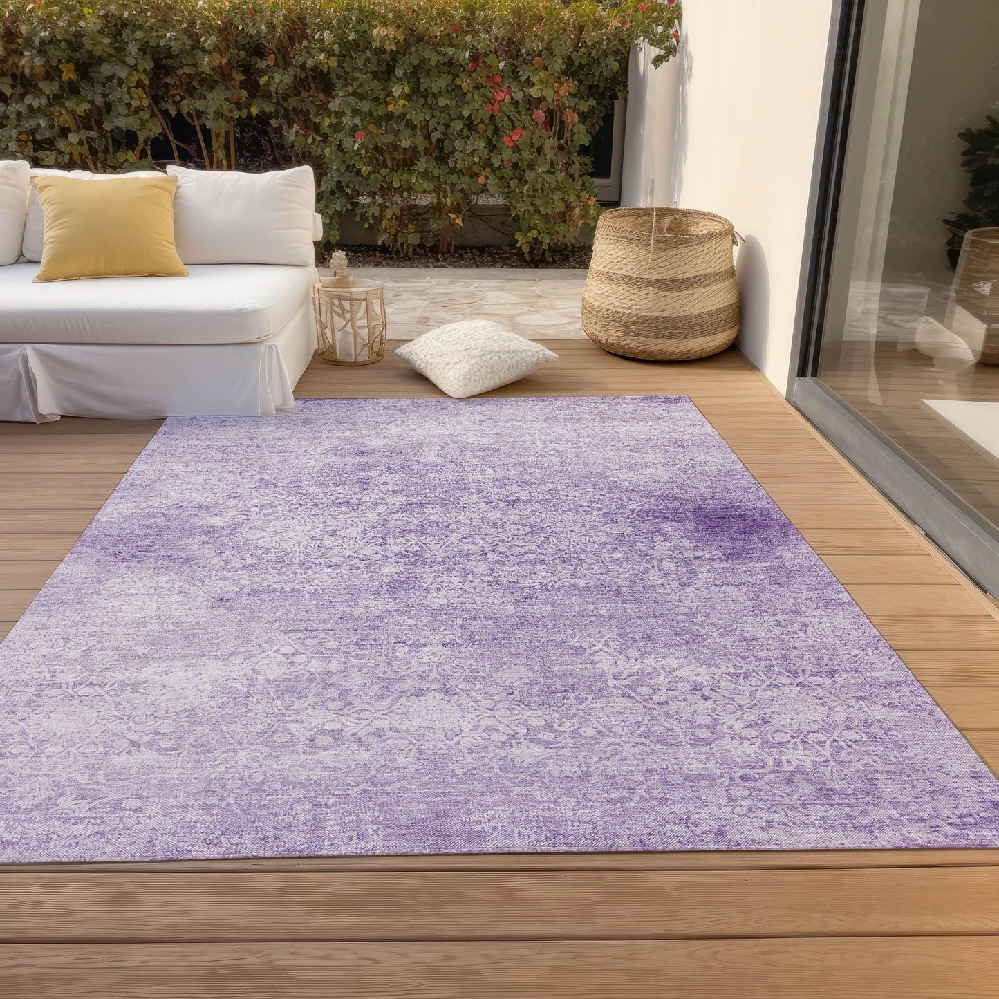 Kaelas Purple Washable Indoor-Outdoor Rug