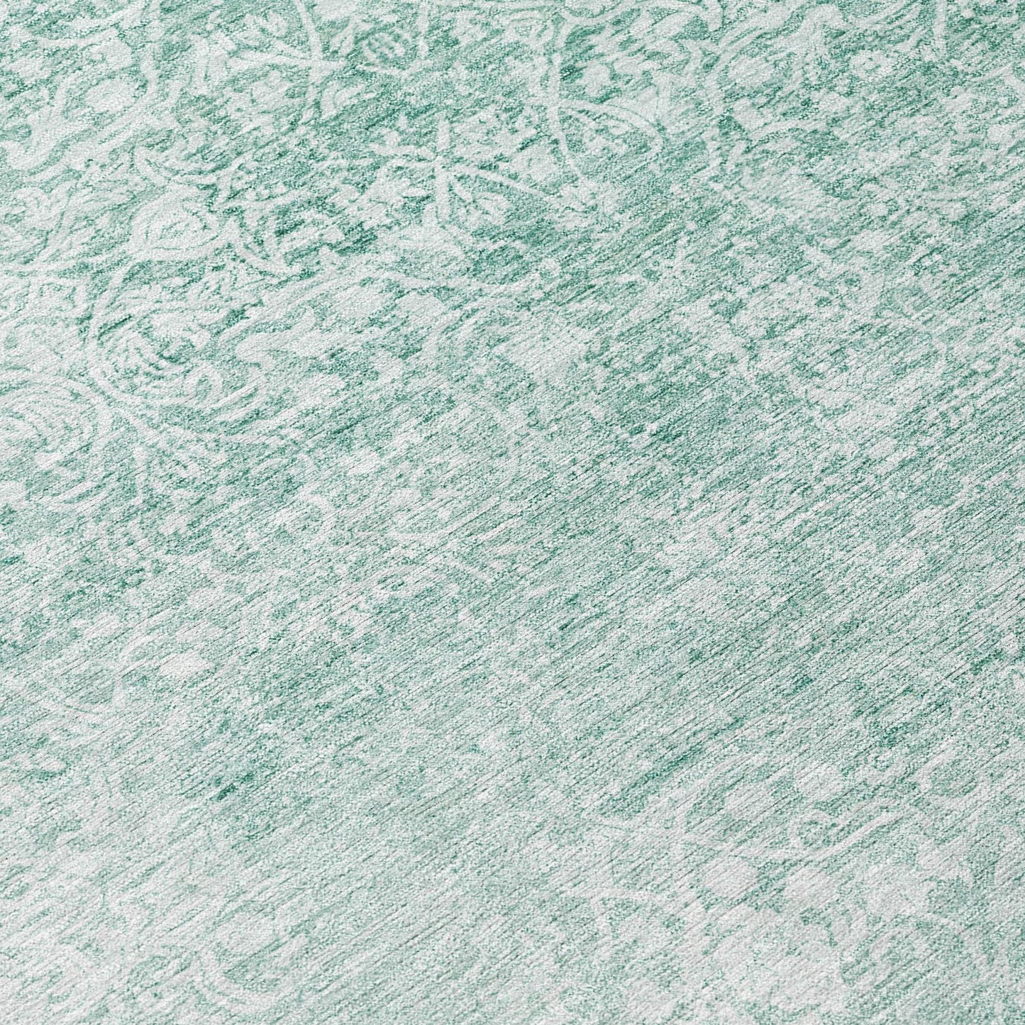 Kaelas Teal Washable Indoor-Outdoor Rug