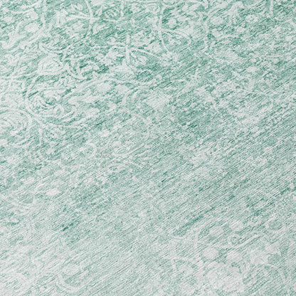 Kaelas Teal Washable Indoor-Outdoor Rug