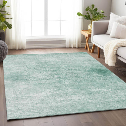 Kaelas Teal Washable Indoor-Outdoor Rug