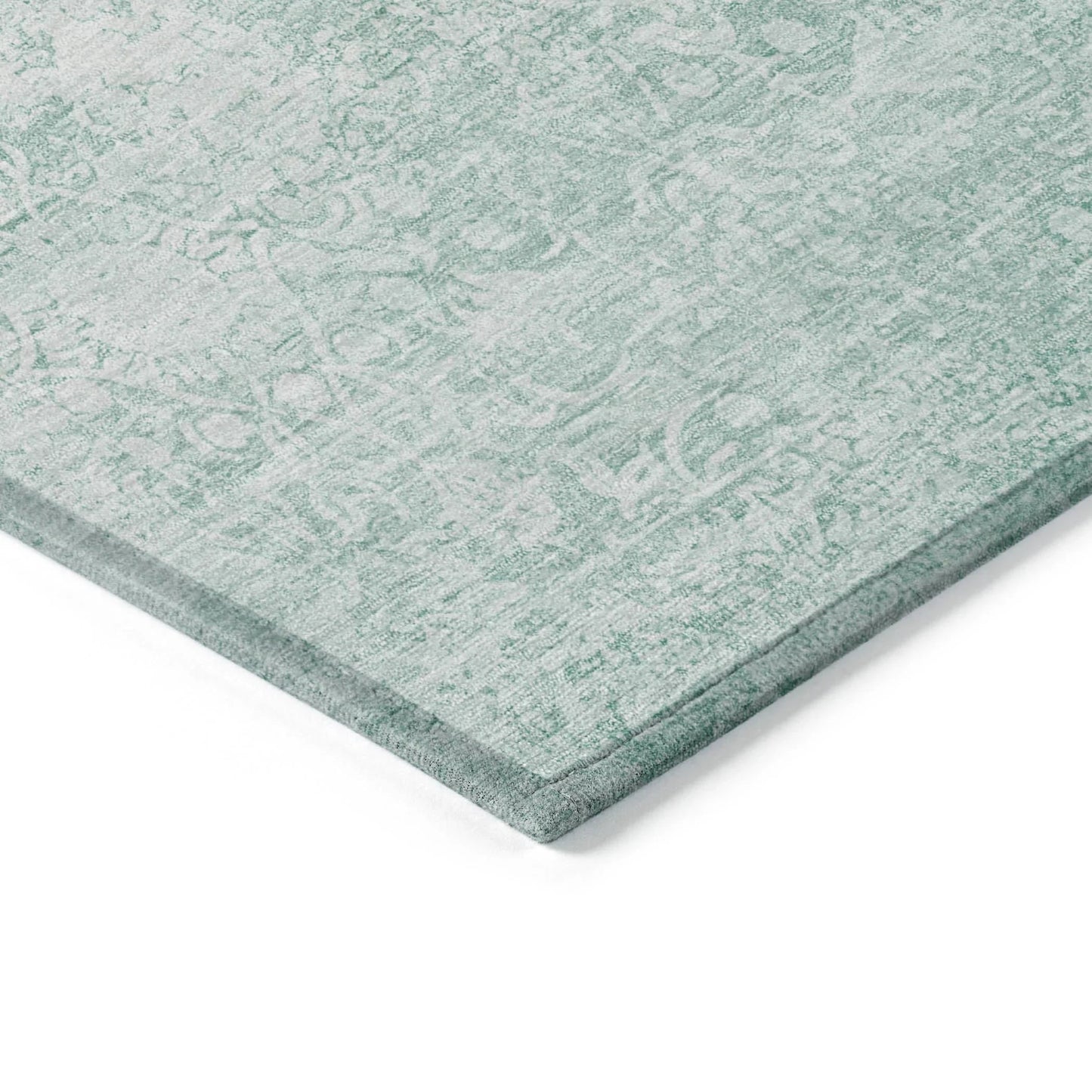 Kaelas Teal Washable Indoor-Outdoor Rug