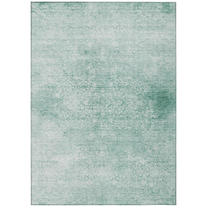 Kaelas Teal Washable Indoor-Outdoor Rug