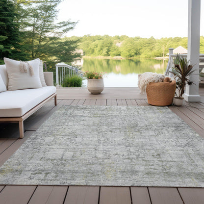 Kaelien Gray Washable Indoor-Outdoor Rug
