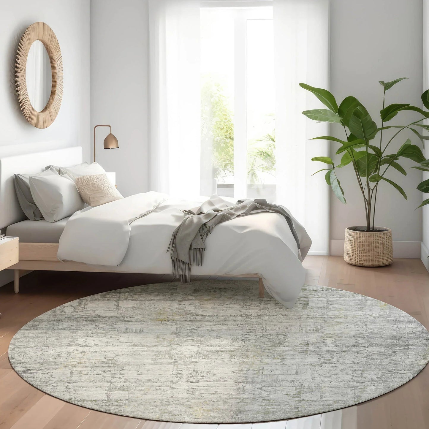 Kaelien Gray Washable Indoor-Outdoor Rug