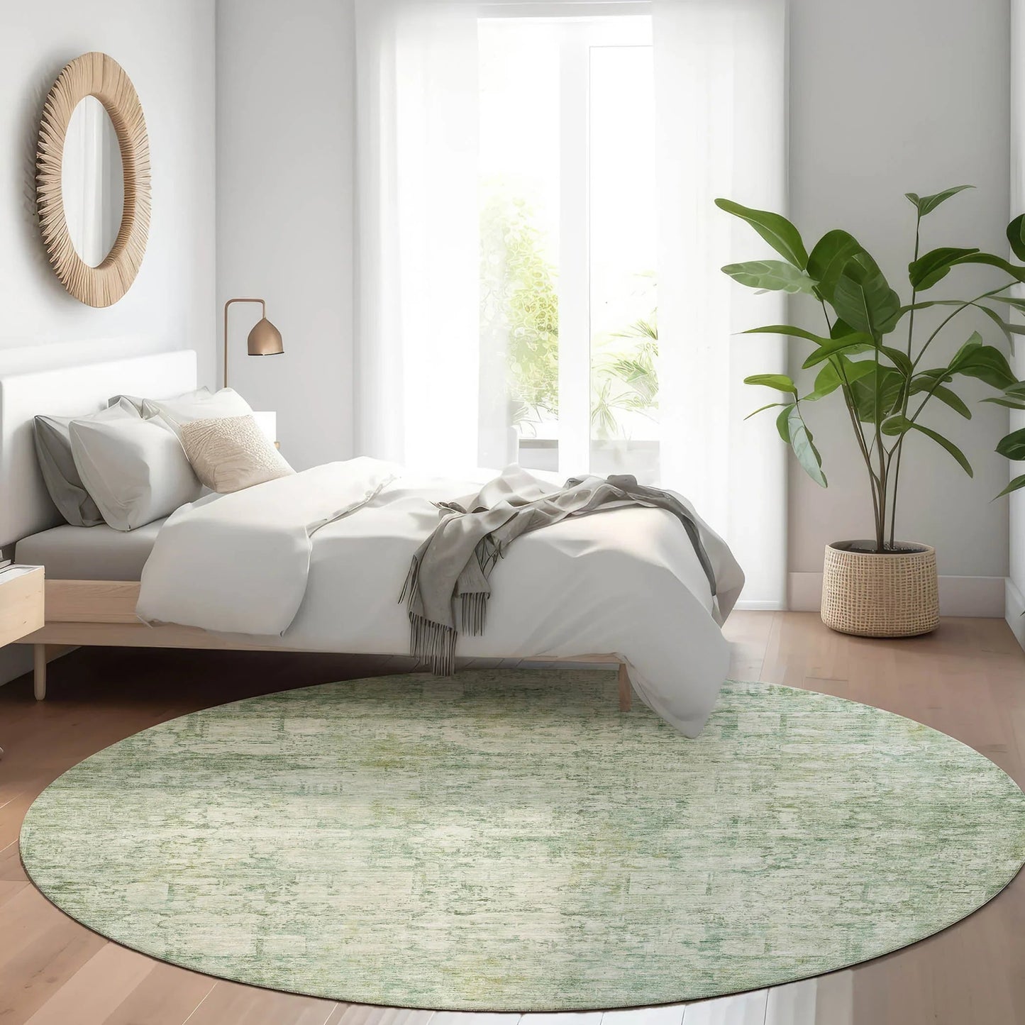 Kaelien Green Washable Indoor-Outdoor Rug