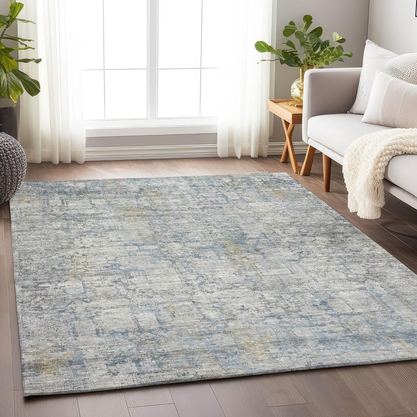 Kaelien Ivory Washable Indoor-Outdoor Rug
