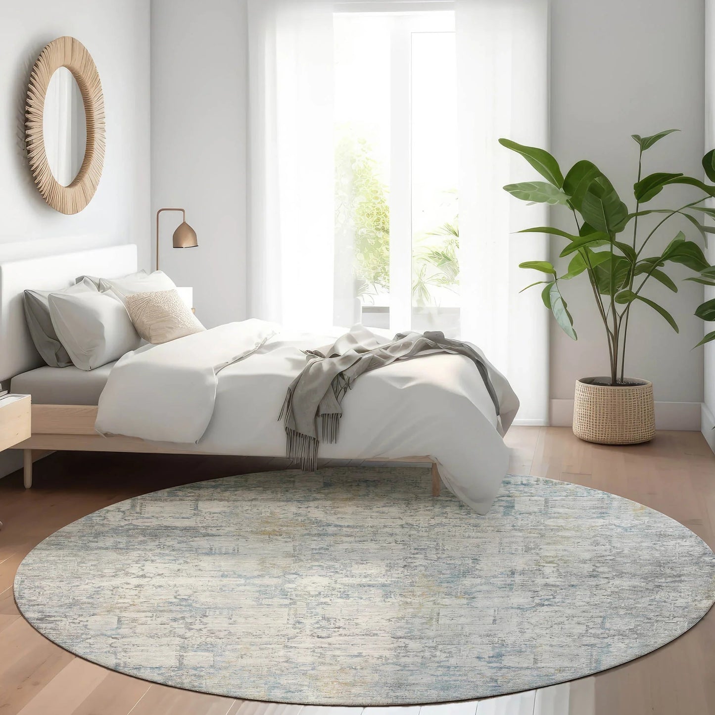 Kaelien Ivory Washable Indoor-Outdoor Rug