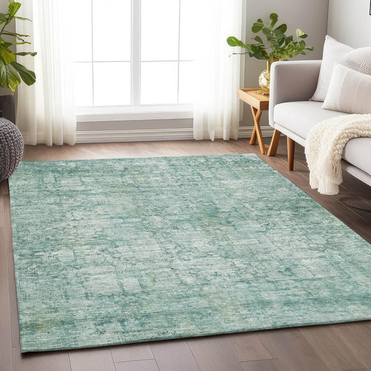 Kaelien Teal Washable Indoor-Outdoor Rug